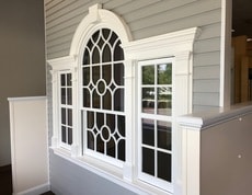 white custom arch window